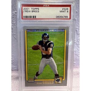 Vintage 2001 Topps Drew Brees RC #328 PSA Mint 9